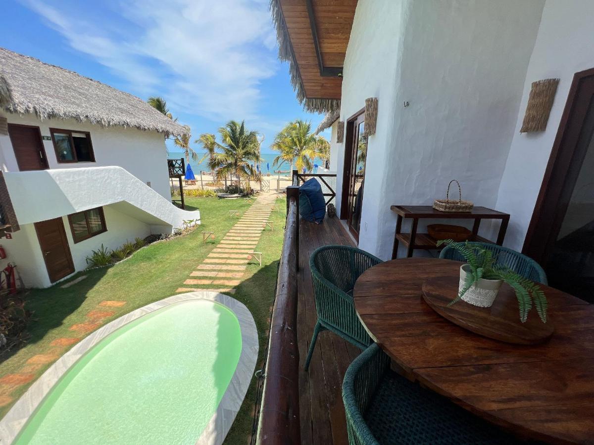Ap Vila Mar Pé na areia com vista para o mar e piscina Barra Grande  Extérieur photo
